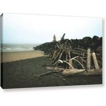 ArtWall Kevin Calkins "Soth Jetty and Driftwood" Gallery-Wrapped Canvas