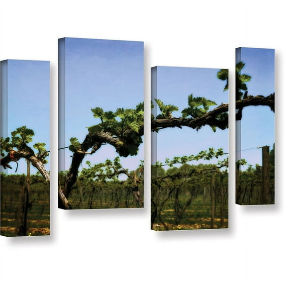 ArtWall Kevin Calkins "Spring Vineyard" 4-Piece Gallery-Wrapped Canvas Staggered Set