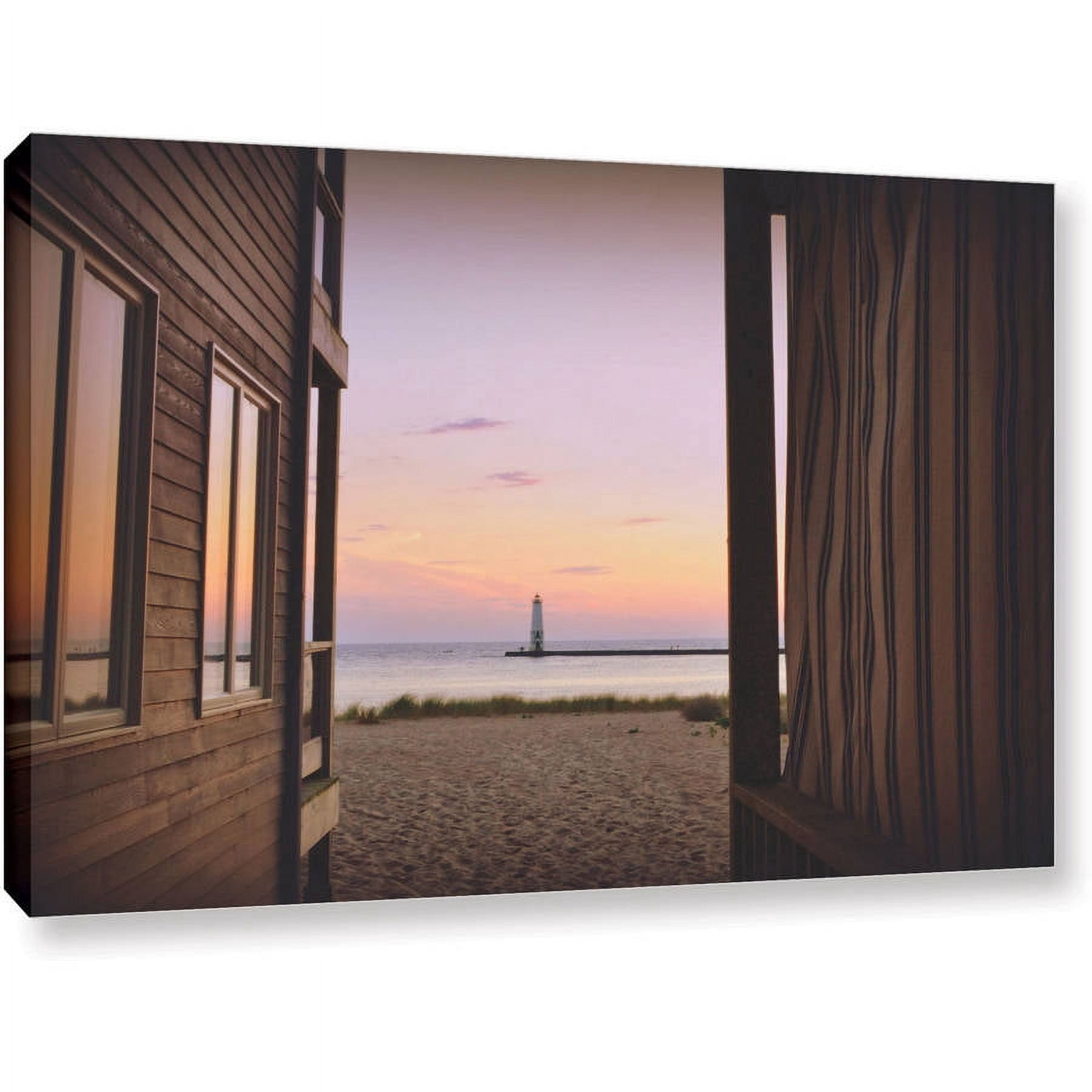 ArtWall Kevin Calkins "Sunset Over the Lake" Gallery-Wrapped Canvas