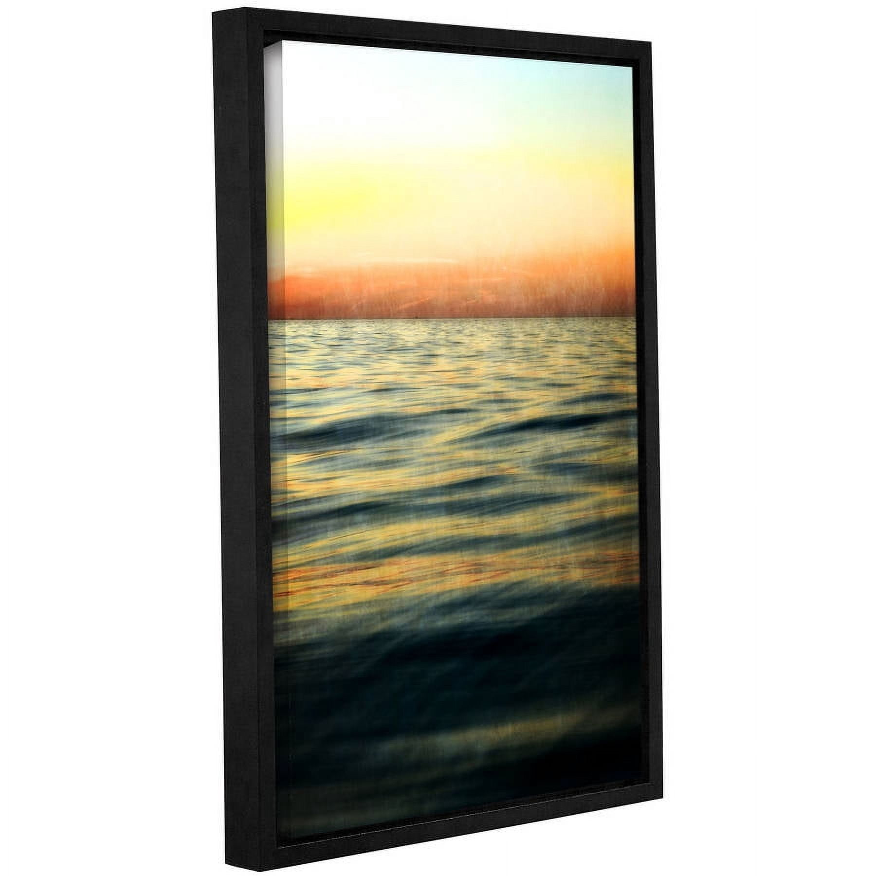ArtWall Kevin Calkins "Sunset with Orange and Yellow" Gallery-Wrapped Floater-Framed Canvas