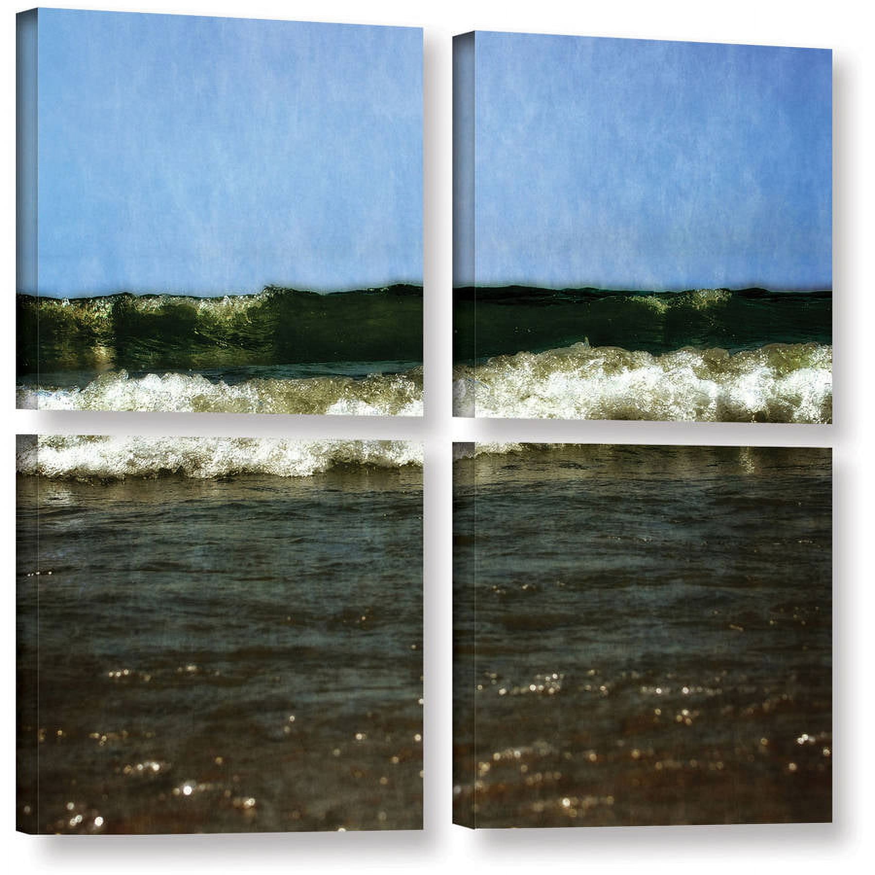 ArtWall Kevin Calkins "Waves Crash" 4-Piece Gallery-Wrapped Canvas Square Set