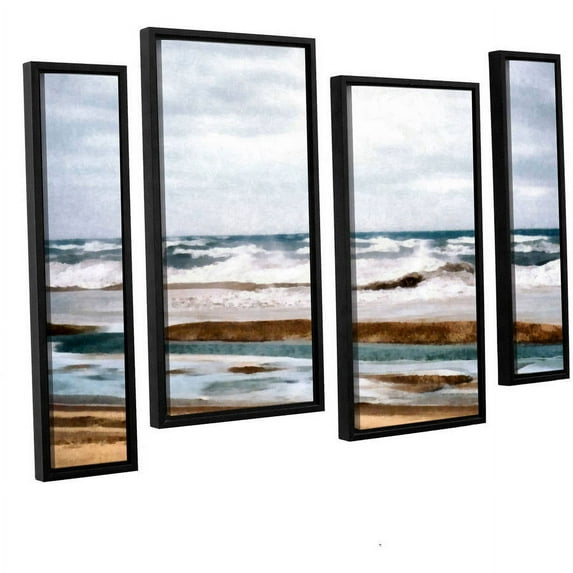 ArtWall Kevin Calkins "Winter Shore" 4-Piece Floater Framed Canvas Staggered Set