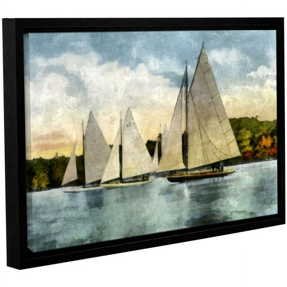 ArtWall Kevin Calkins "Yachting in Autumn" Gallery-Wrapped Floater-Framed Canvas