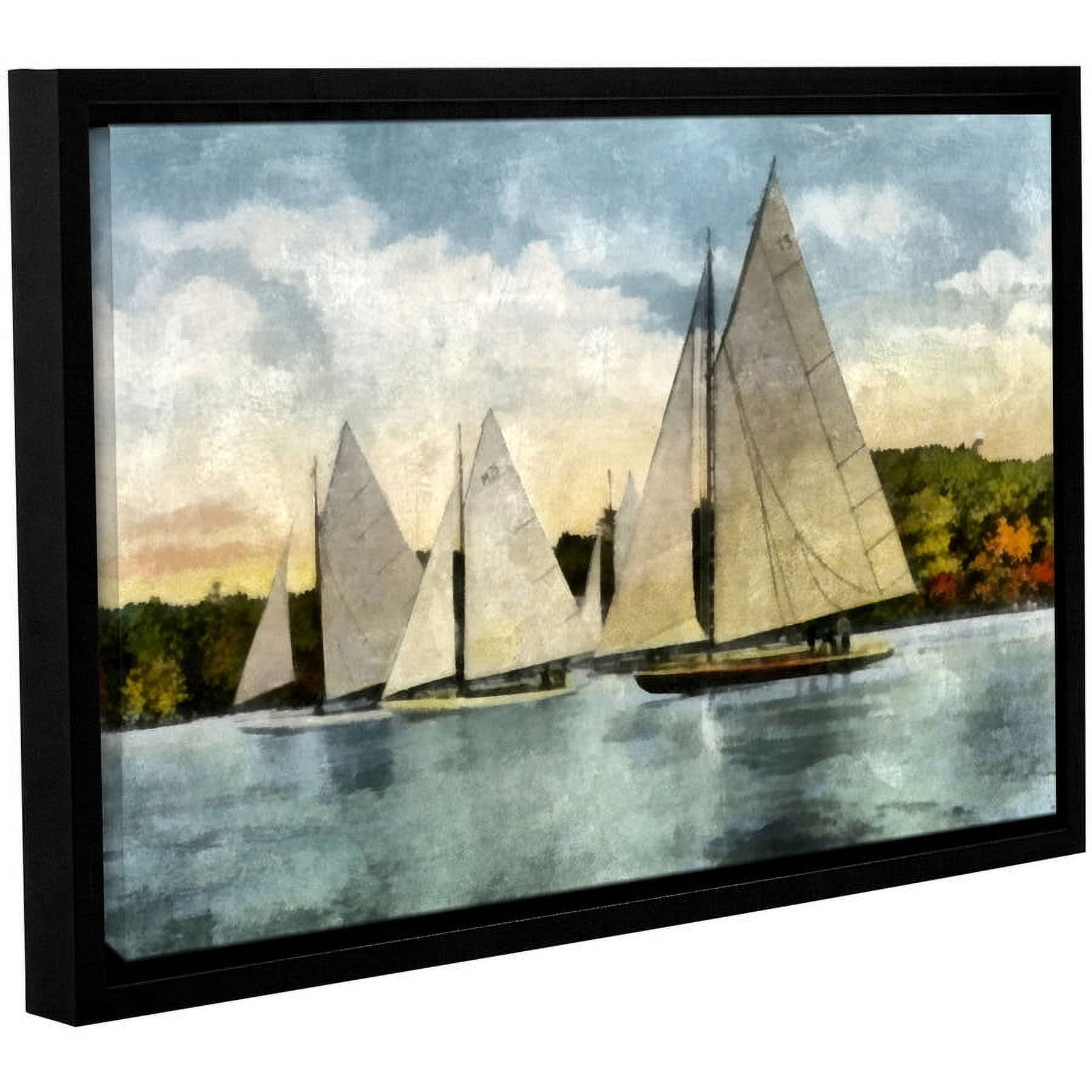 ArtWall Kevin Calkins "Yachting in Autumn" Gallery-Wrapped Floater-Framed Canvas