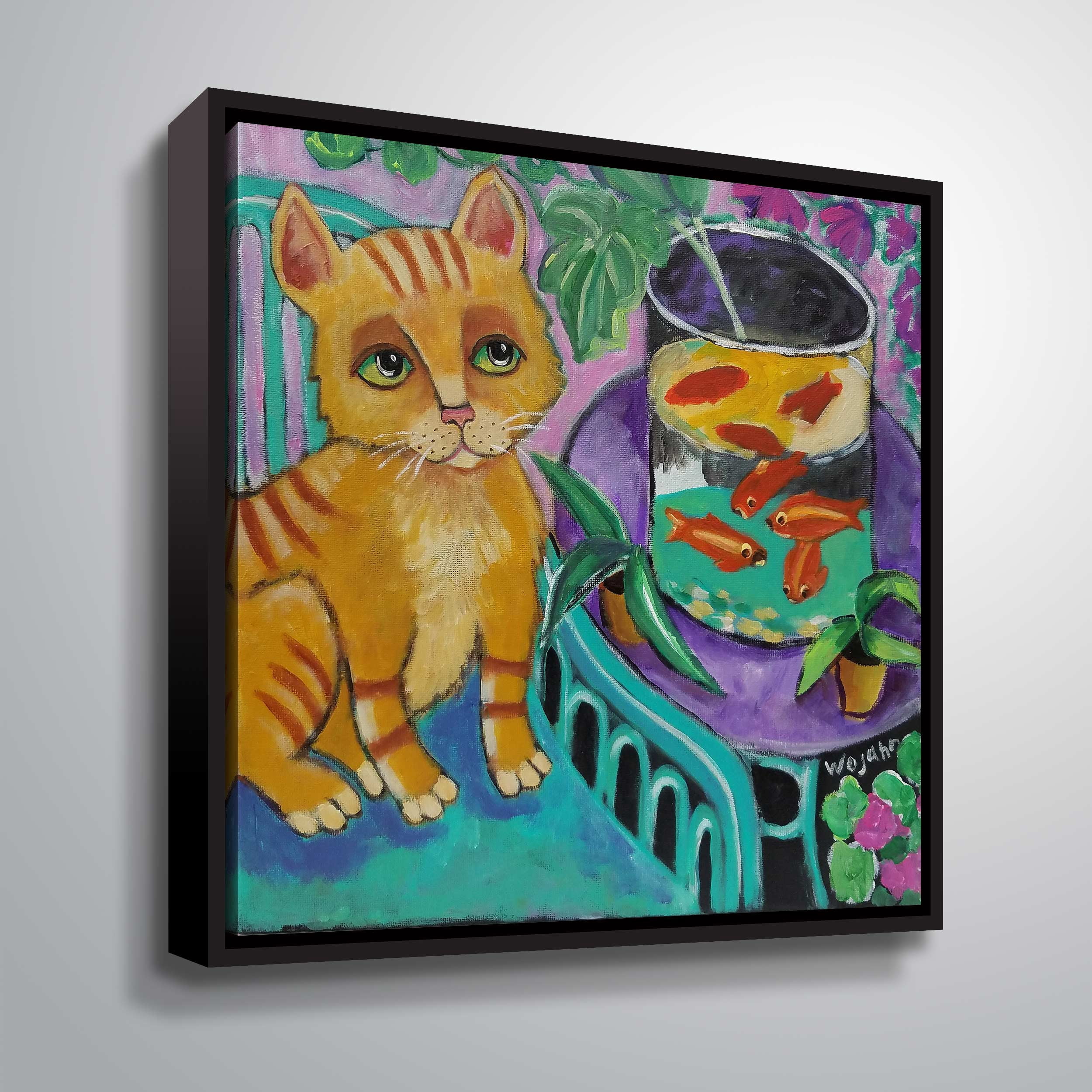 ArtWall Le Chat De Matisse, Gallery Wrapped Floater-framed Canvas by Holly Wojahn
