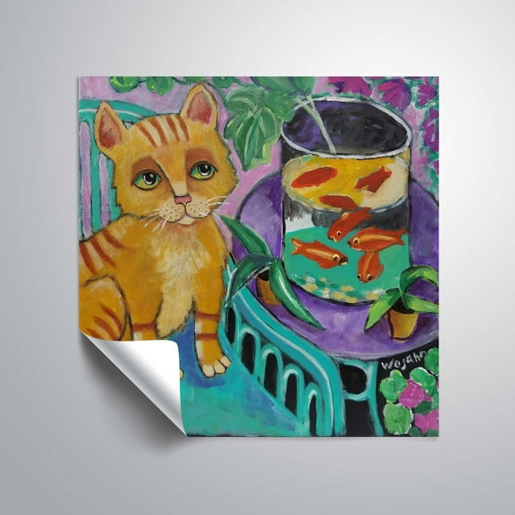 ArtWall Le Chat De Matisse, Removable Wall Art Mural by Holly Wojahn