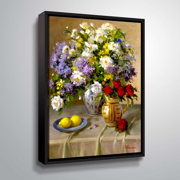 ArtWall Lilacs & Roses, Gallery Wrapped Floater-framed Canvas by Tim Benjamin