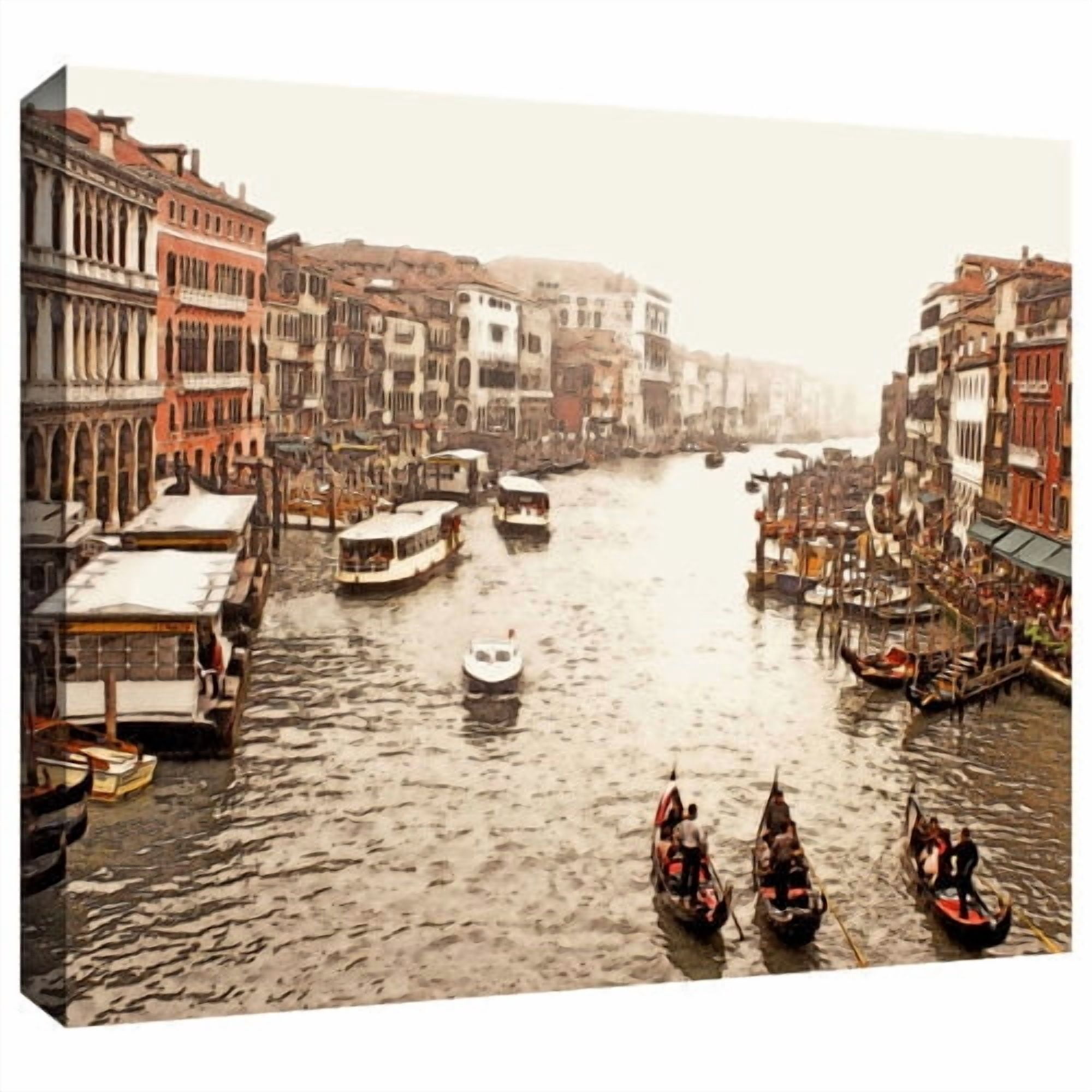 ArtWall Linda Parker ": 3 Gondolas - Venice  " Gallery-Wrapped Canvas
