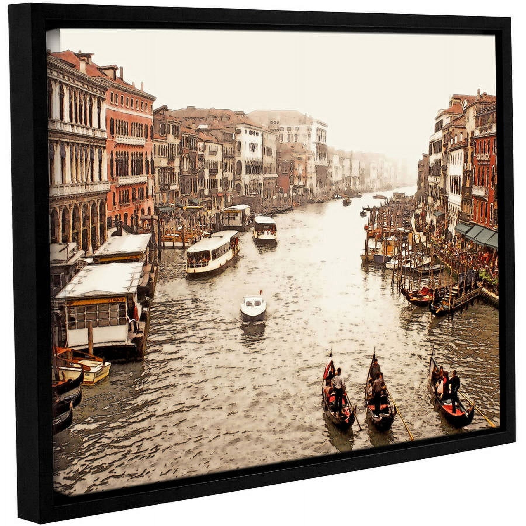 ArtWall Linda Parker "3 Gondolas — Venice" Gallery-wrapped Floater-framed Canvas