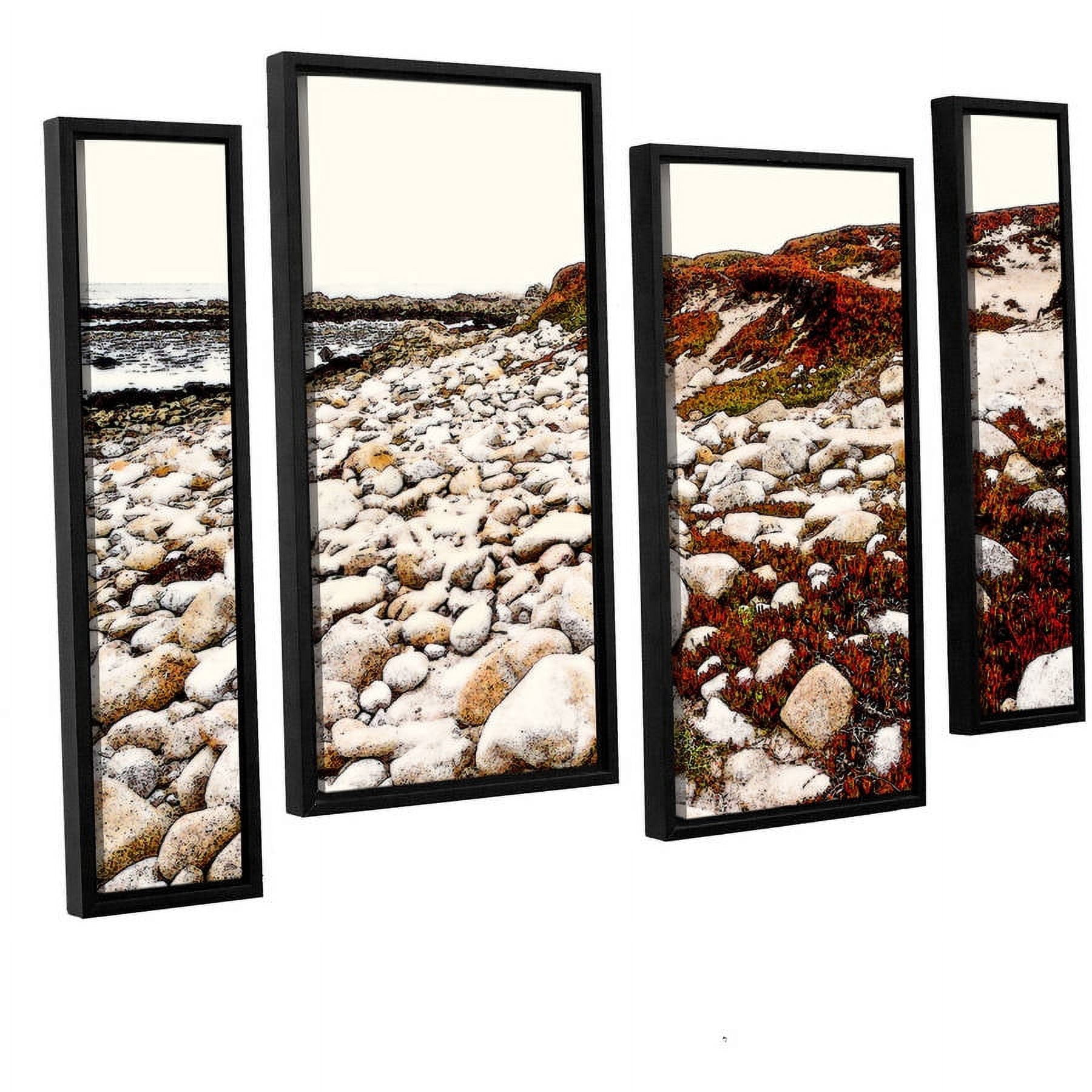 ArtWall Linda Parker "A Pebble Beach" 4-Piece Floater-framed Canvas Staggered Set