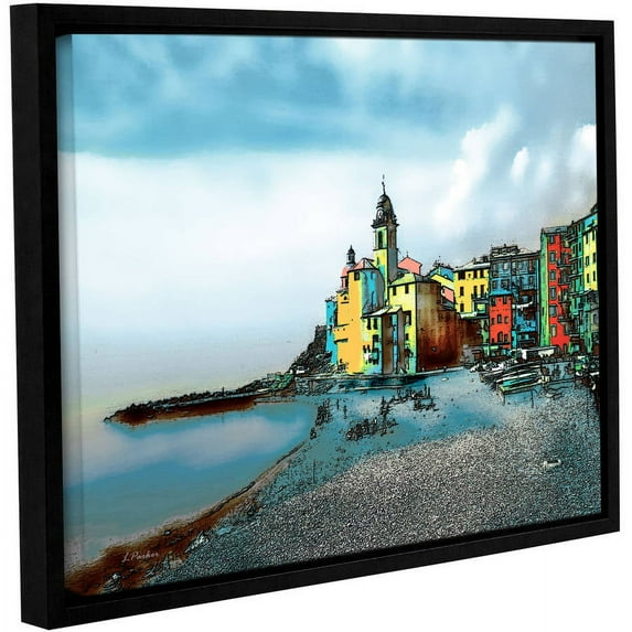 ArtWall Linda Parker "Camogli, Italy Beachside" Gallery-wrapped Floater-framed Canvas