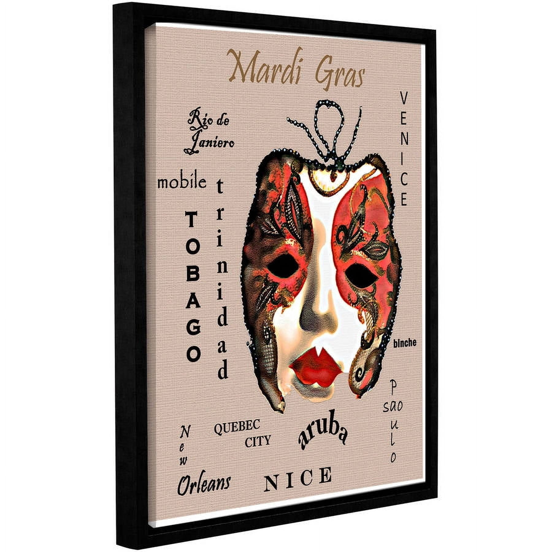 ArtWall Linda Parker "Cities Of Mardi Gras" Gallery-wrapped Floater-framed Canvas