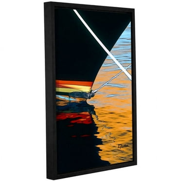 ArtWall Linda Parker "Docked" Gallery-wrapped Floater-framed Canvas