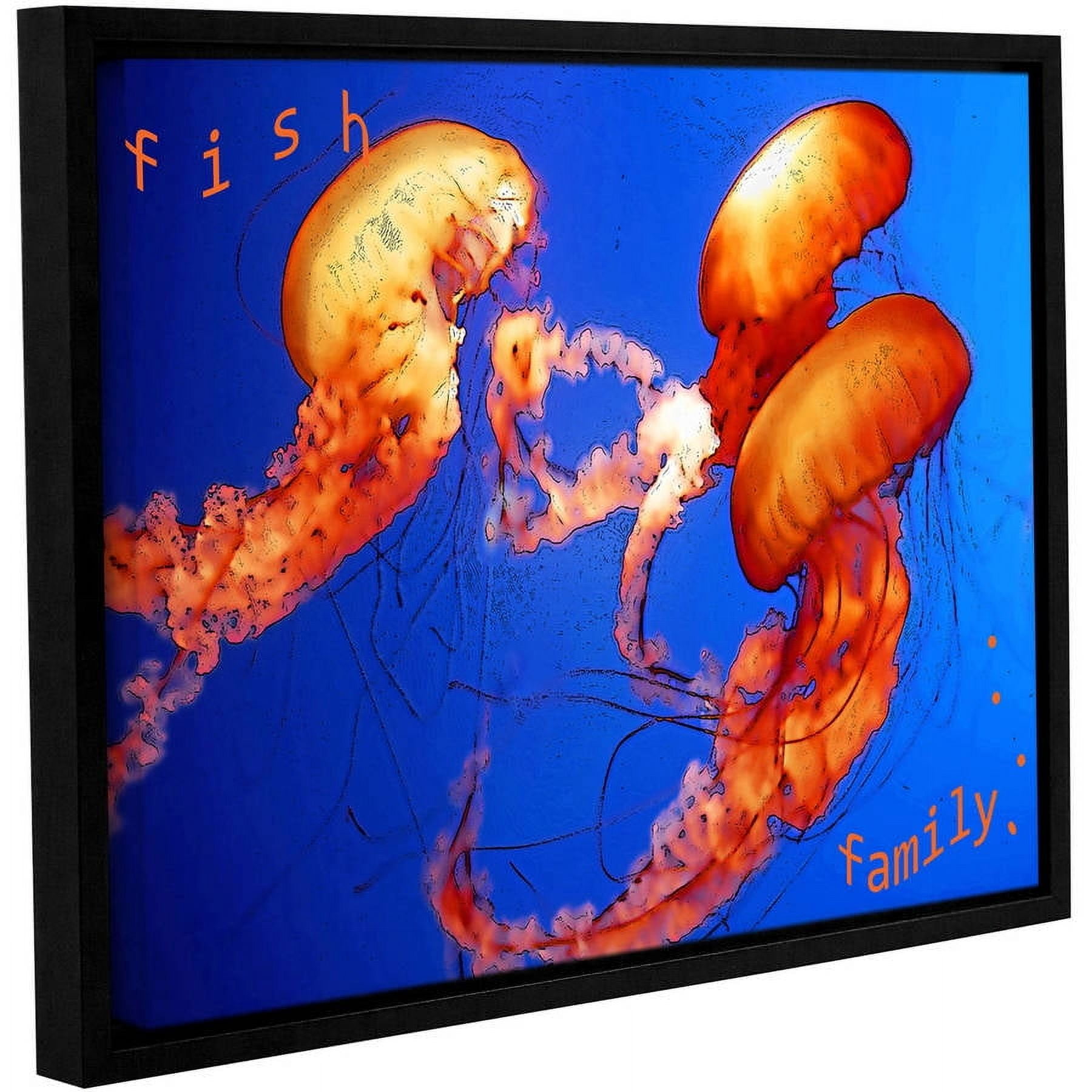 ArtWall Linda Parker "Fish Family" Gallery-wrapped Floater-framed Canvas