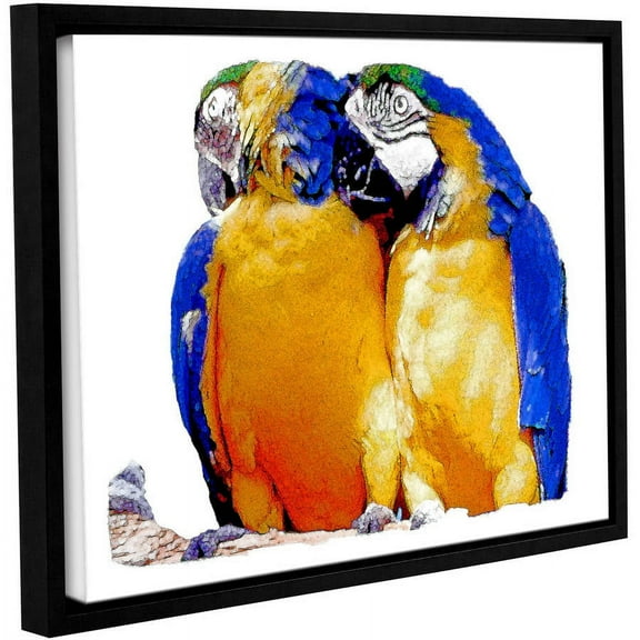 ArtWall Linda Parker "Parrot Passion 1" Gallery-wrapped Floater-framed Canvas