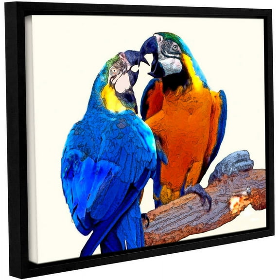 ArtWall Linda Parker "Parrot Passion 2" Gallery-wrapped Floater-framed Canvas
