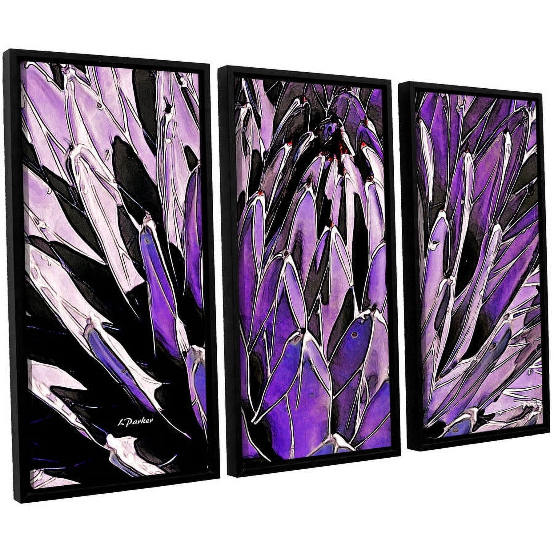ArtWall Linda Parker "Queen Victoria Agave" 3-Piece Floater-framed Canvas Set