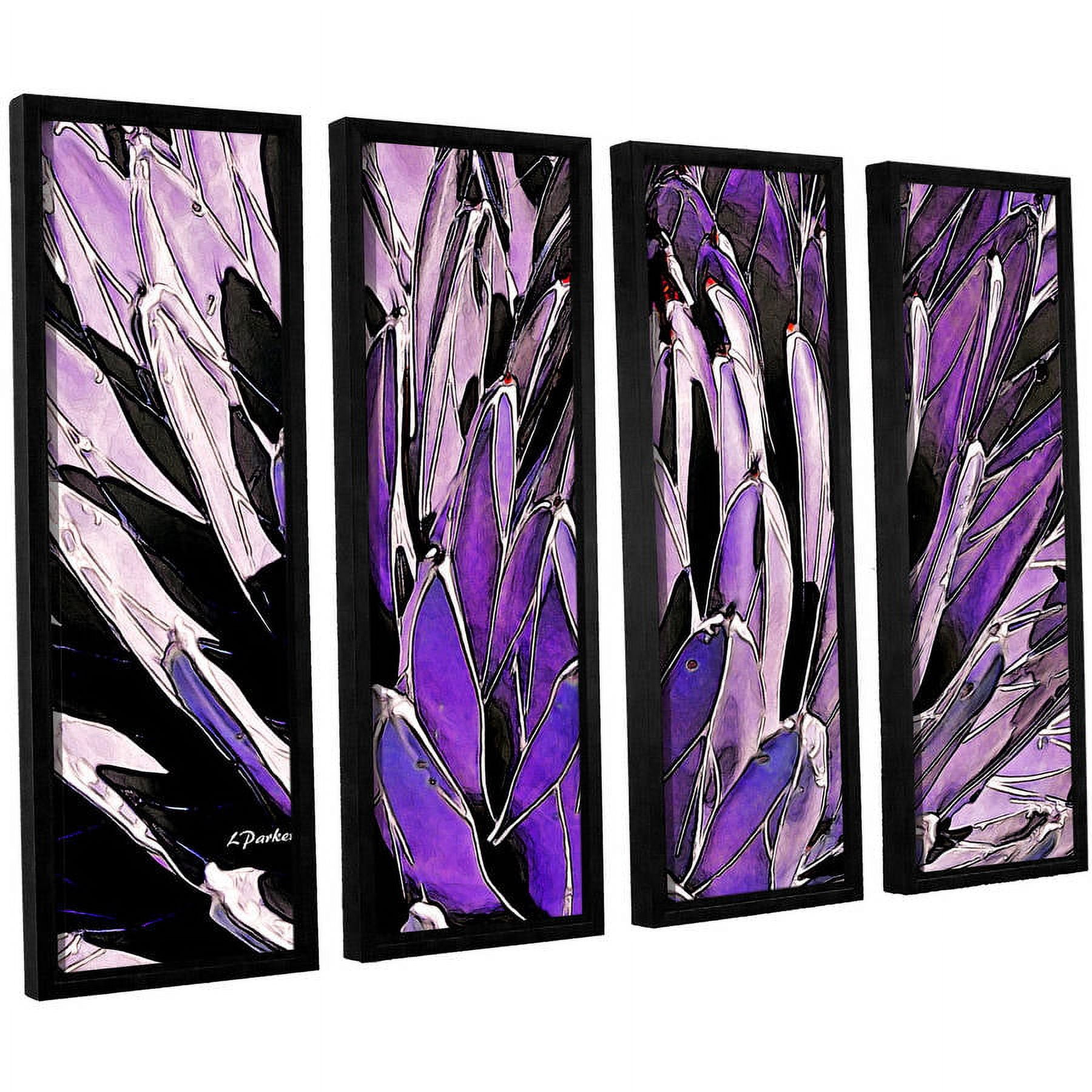 ArtWall Linda Parker "Queen Victoria Agave" 4-Piece Floater-framed Canvas Set