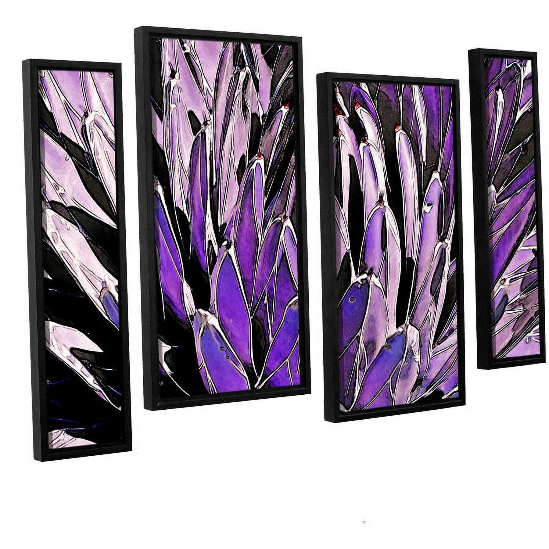 ArtWall Linda Parker "Queen Victoria Agave" 4-Piece Floater-framed Canvas Staggered Set