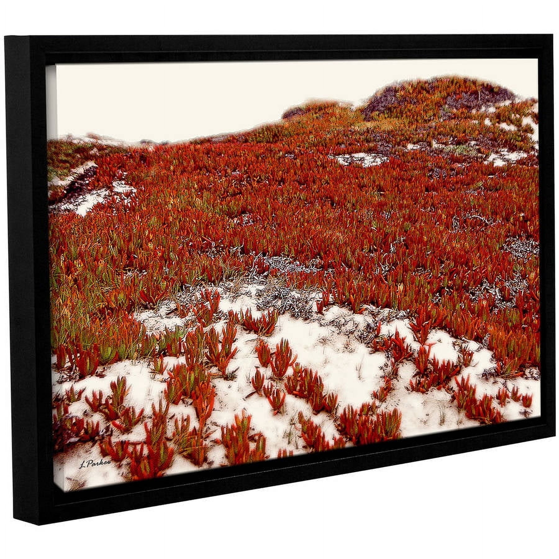 ArtWall Linda Parker "Red Ice On Beach I" Gallery-wrapped Floater-framed Canvas