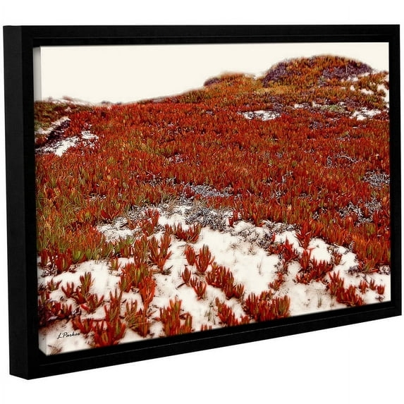 ArtWall Linda Parker "Red Ice On Beach I" Gallery-wrapped Floater-framed Canvas