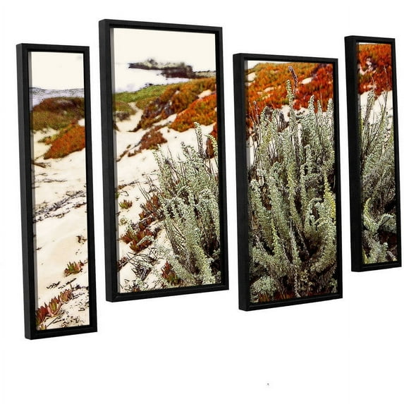 ArtWall Linda Parker "Red Ice On Beach III" 4-Piece Floater-framed Canvas Staggered Set