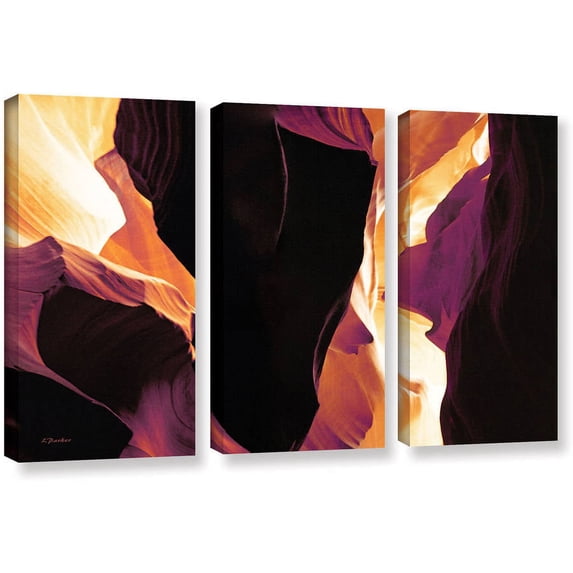 ArtWall Linda Parker "Slot Canyon Light From Above 1" 3-Piece Gallery-wrapped Canvas Set
