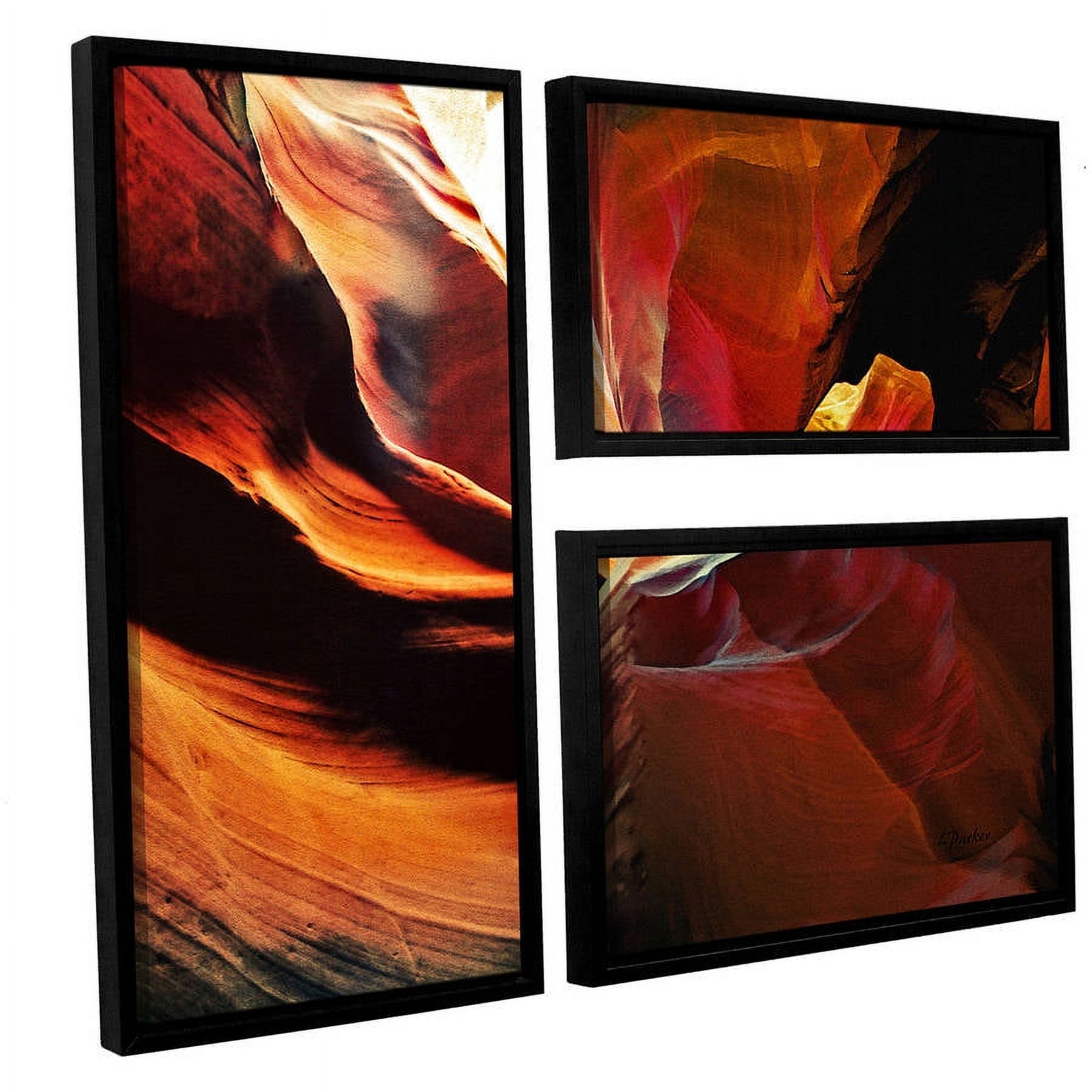ArtWall Linda Parker "Slot Canyon Light From Above 2" 3-Piece Floater-framed Canvas Flag Set
