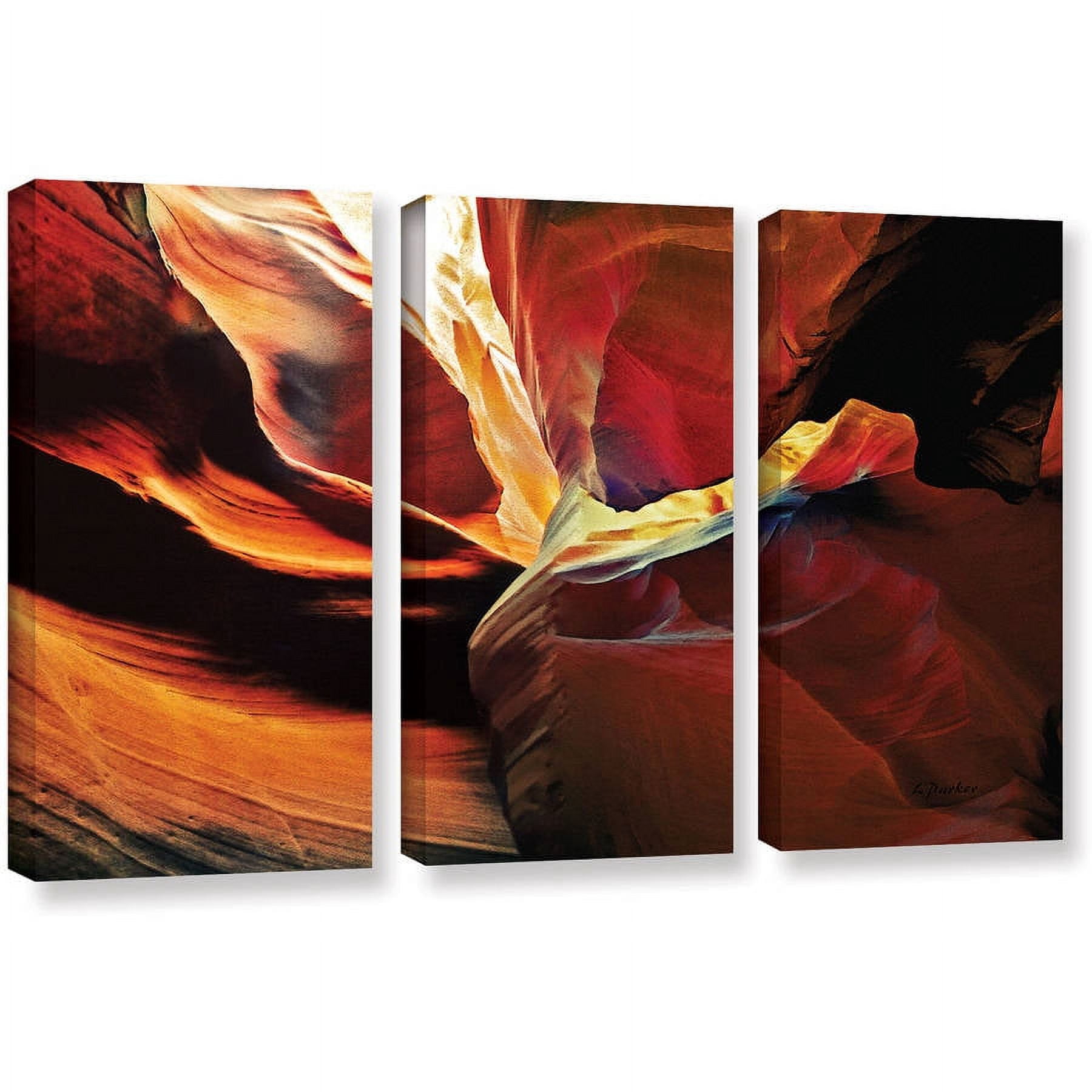 ArtWall Linda Parker "Slot Canyon Light From Above 2" 3-Piece Gallery-wrapped Canvas Set