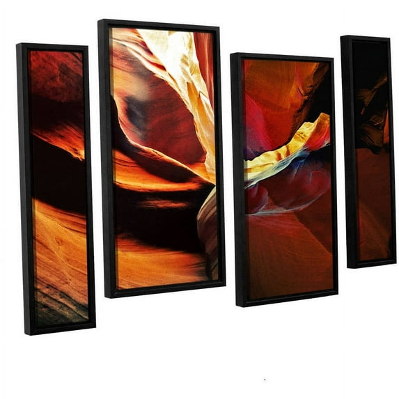 ArtWall Linda Parker "Slot Canyon Light From Above 2" 4-Piece Floater-framed Canvas Staggered Set
