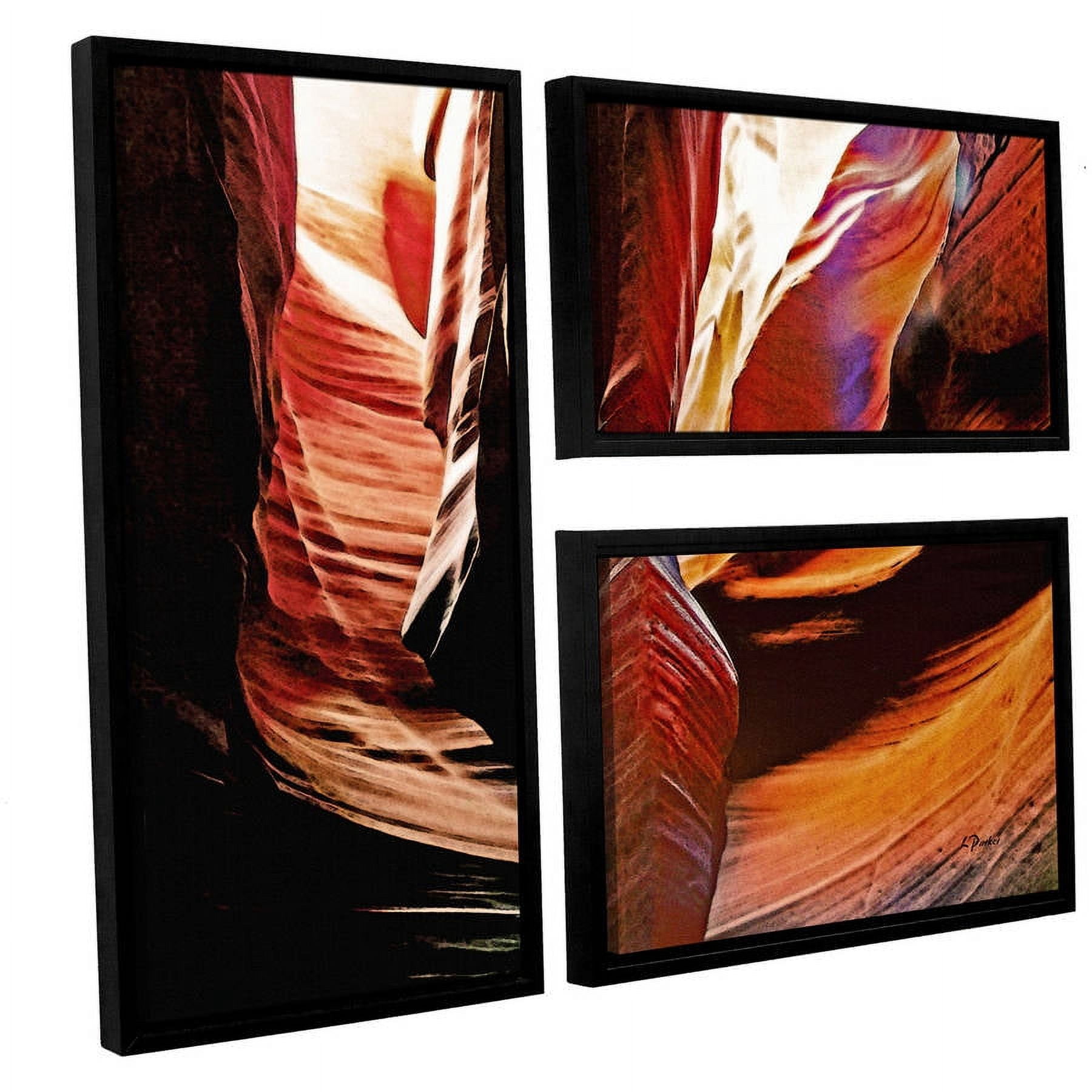 ArtWall Linda Parker "Slot Canyon Light From Above 4" 3-Piece Floater-framed Canvas Flag Set