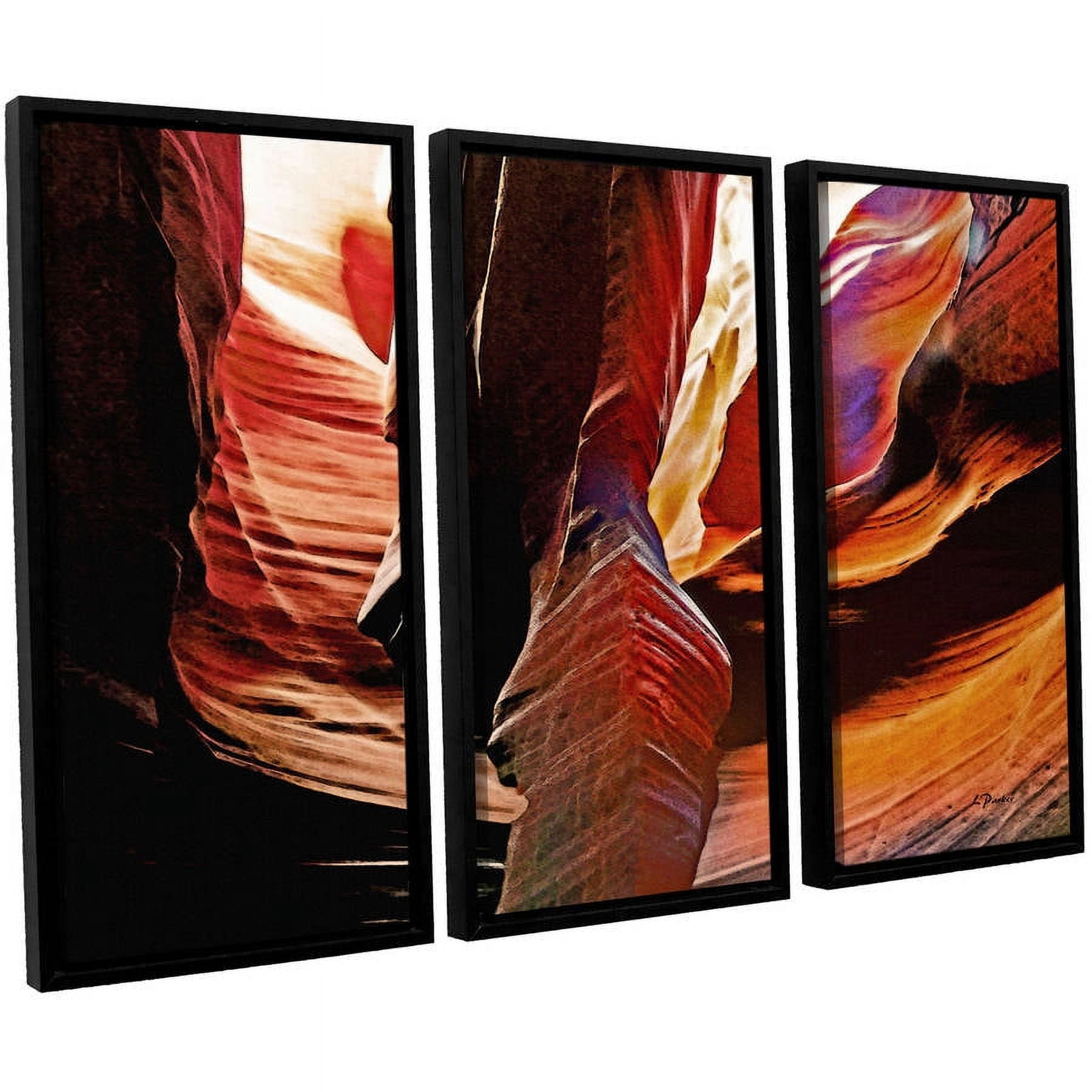 ArtWall Linda Parker "Slot Canyon Light From Above 4" 3-Piece Floater-framed Canvas Set