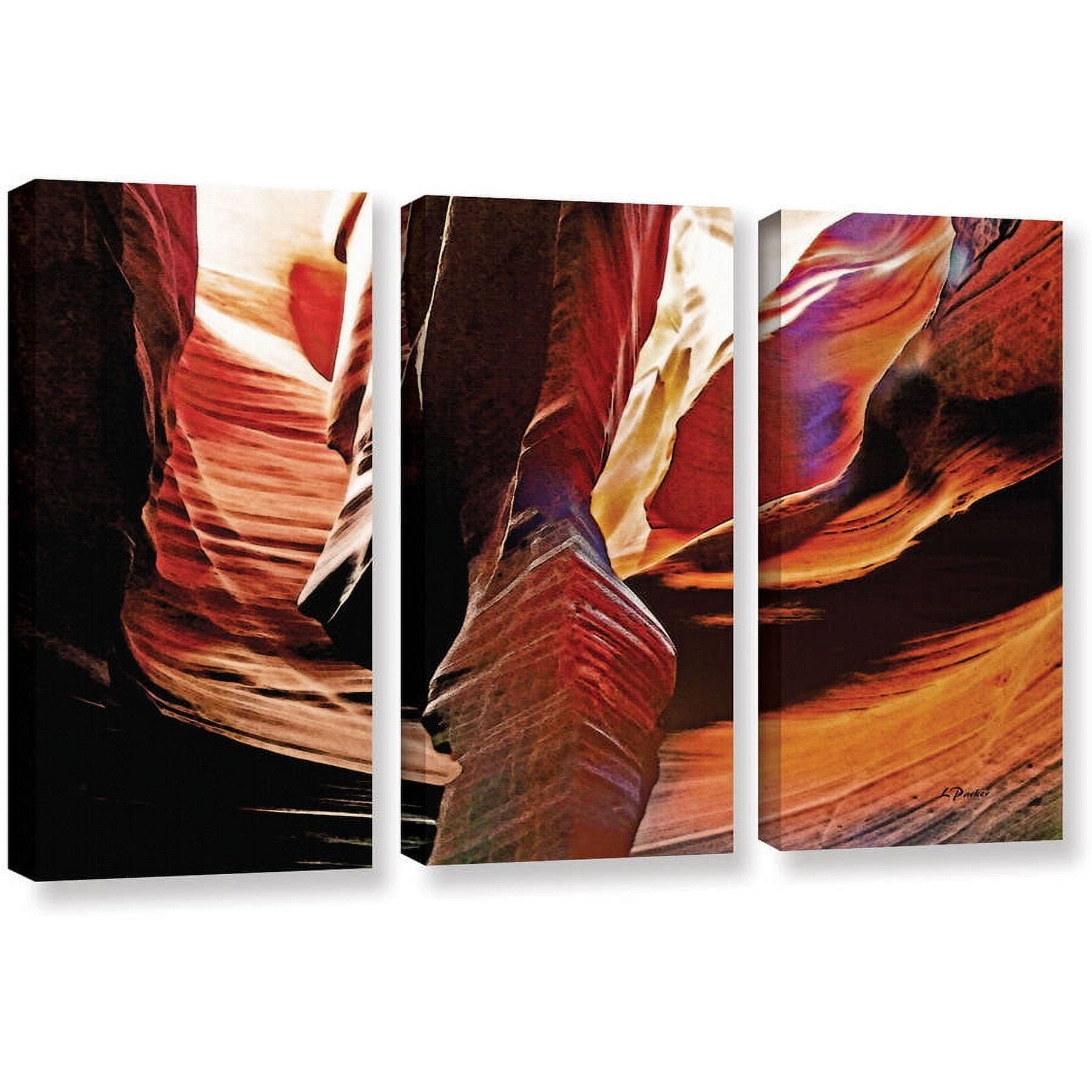 ArtWall Linda Parker "Slot Canyon Light From Above 4" 3-Piece Gallery-wrapped Canvas Set