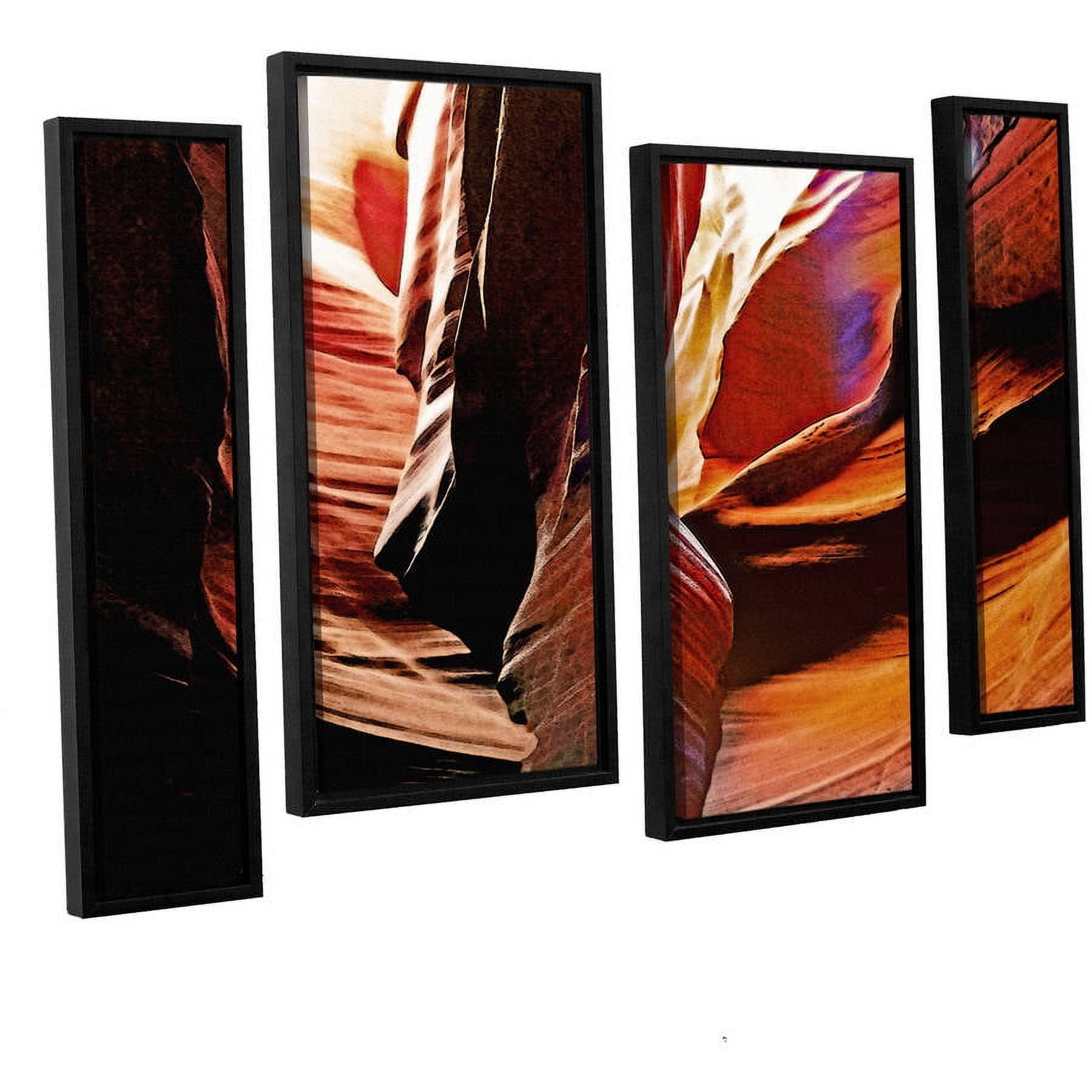 ArtWall Linda Parker "Slot Canyon Light From Above 4" 4-Piece Floater-framed Canvas Staggered Set