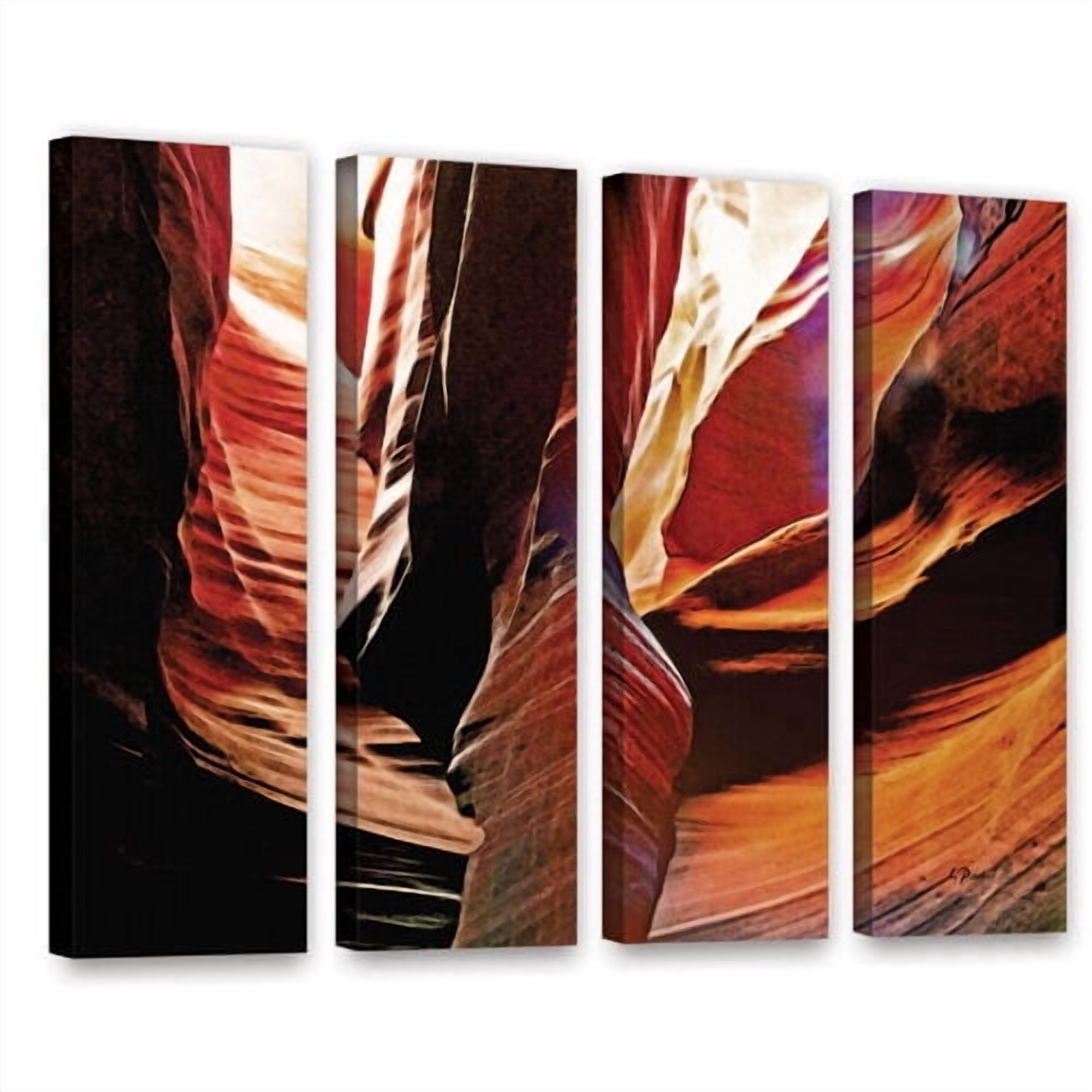 ArtWall Linda Parker "Slot Canyon Light From Above 4" 4-Piece Gallery-wrapped Canvas Set