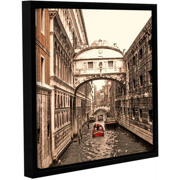 ArtWall Linda Parker "Venice: Bridge Of Signs" Gallery-wrapped Floater-framed Canvas