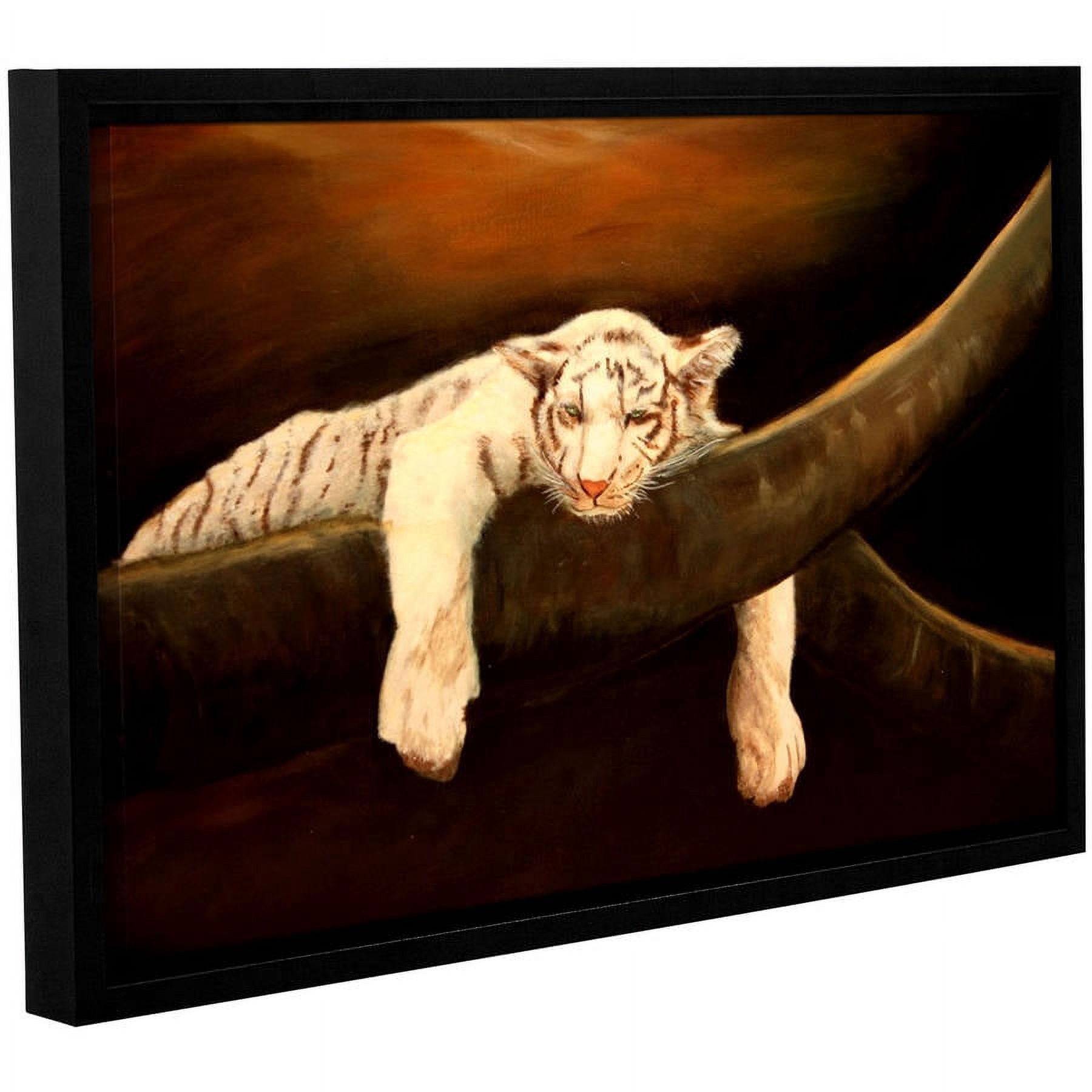 ArtWall Lindsey Janich "Baby Tiger" Gallery-Wrapped Floater-Framed Canvas