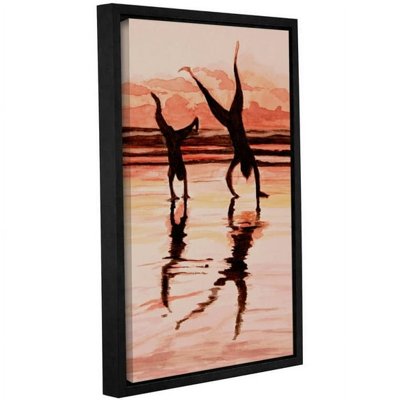 ArtWall Lindsey Janich "Beach Buddies Handstand" Gallery-Wrapped Floater-Framed Canvas