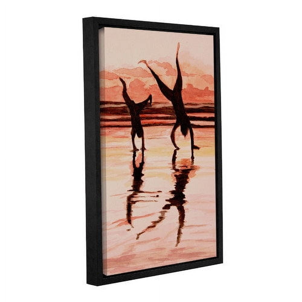 ArtWall Lindsey Janich "Beach Buddies Handstand" Gallery-Wrapped Floater-Framed Canvas