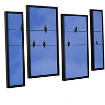 ArtWall Lindsey Janich "Cool Blue Sky" 4-Piece Floater Framed Canvas Staggered Set