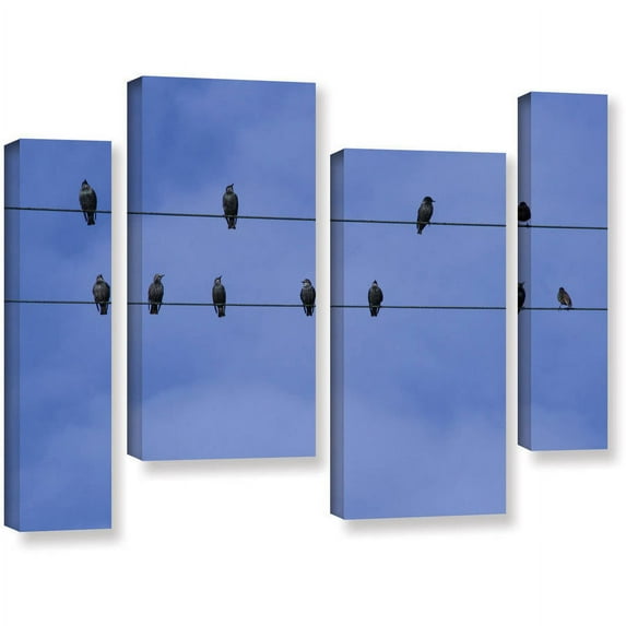 ArtWall Lindsey Janich "Cool Blue Sky" 4-Piece Gallery-Wrapped Canvas Staggered Set