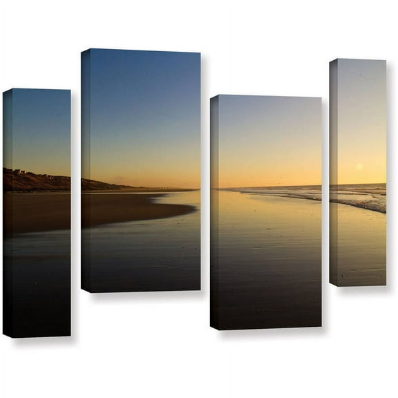 ArtWall Lindsey Janich 'Equihen Plage' 4 Piece Gallery-Wrapped Canvas Artwork, 24 by 36"