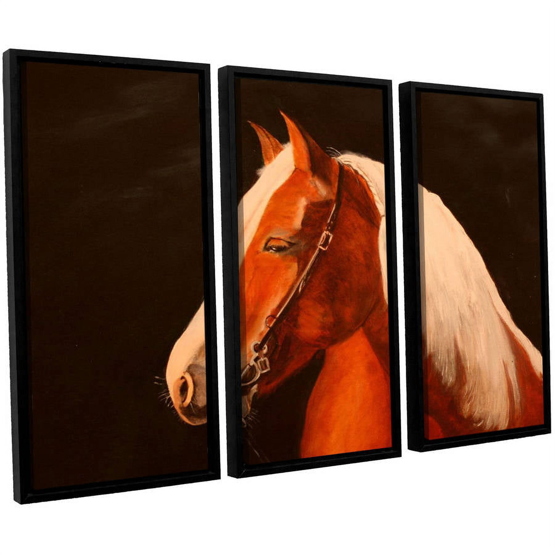 ArtWall Lindsey Janich "Horse Painted" 3-Piece Floater Framed Canvas Set