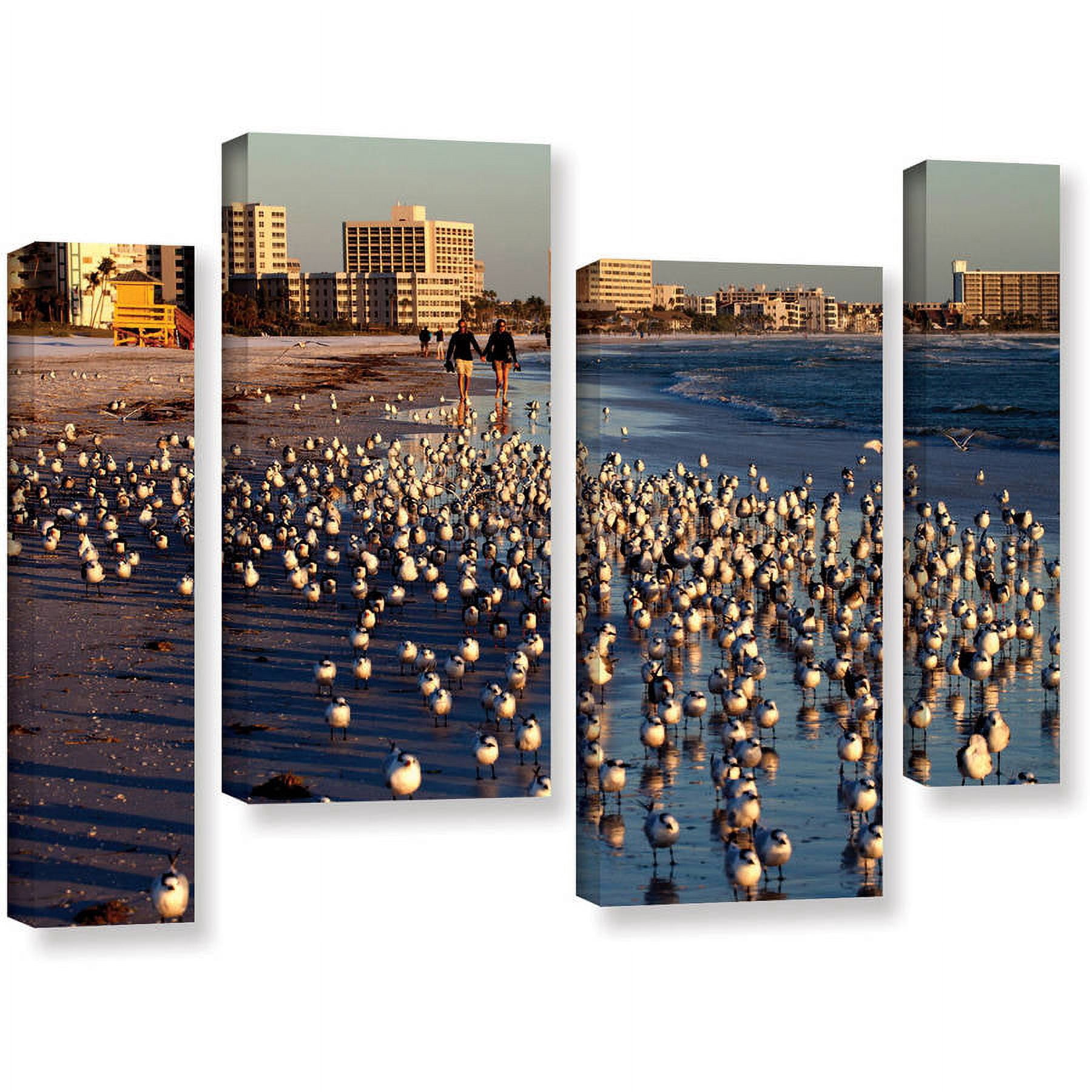 ArtWall Lindsey Janich "Seagulls" 4-Piece Gallery-Wrapped Canvas Staggered Set