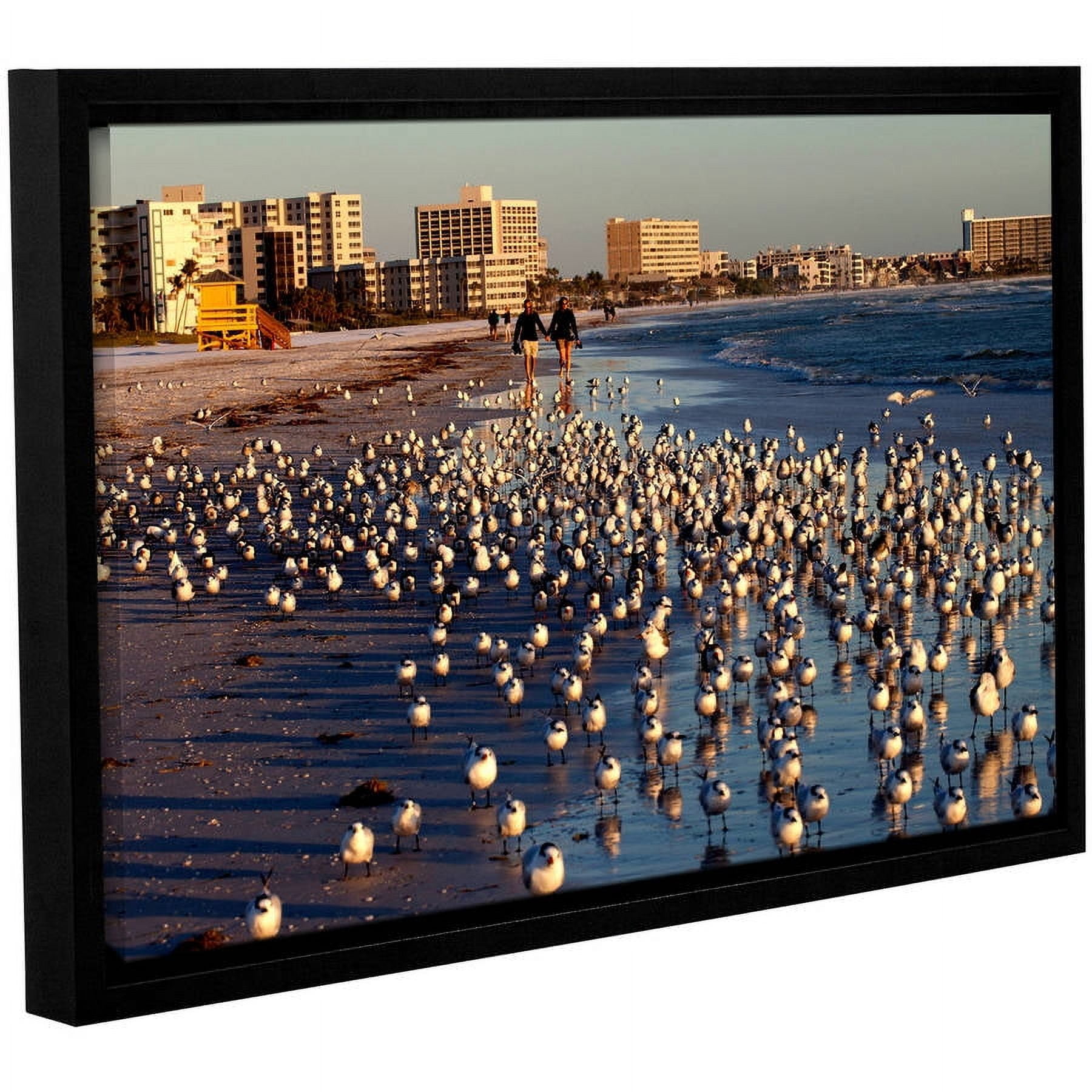 ArtWall Lindsey Janich "Seagulls" Gallery-Wrapped Floater-Framed Canvas