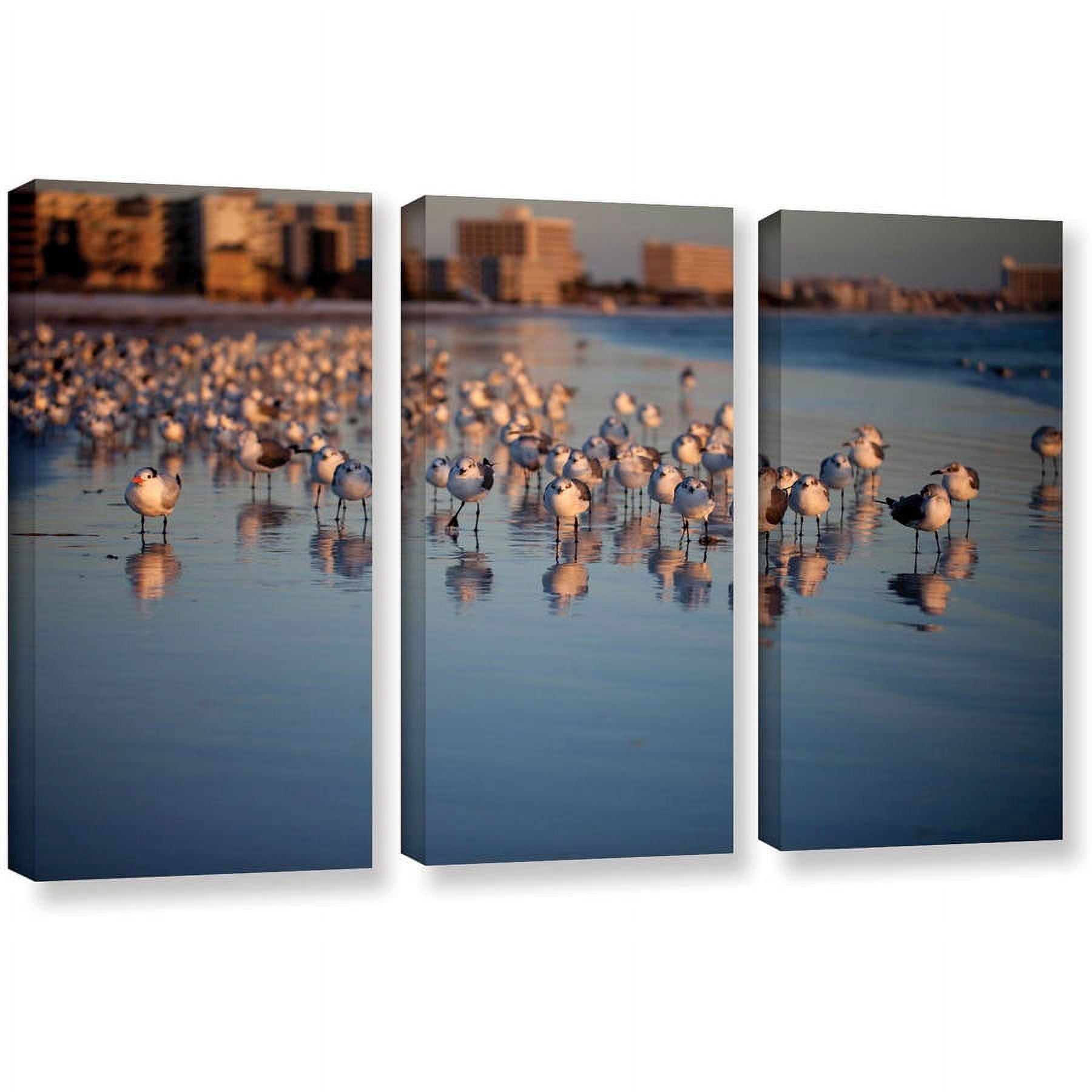 ArtWall Lindsey Janich "Seagulls II" 3-Piece Gallery-Wrapped Canvas Set