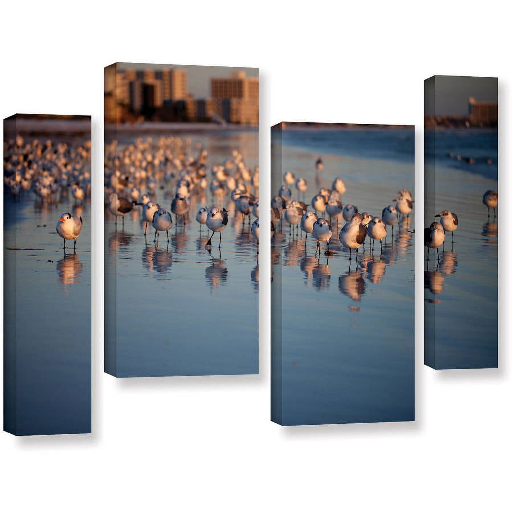 ArtWall Lindsey Janich "Seagulls II" 4-Piece Gallery-Wrapped Canvas Staggered Set