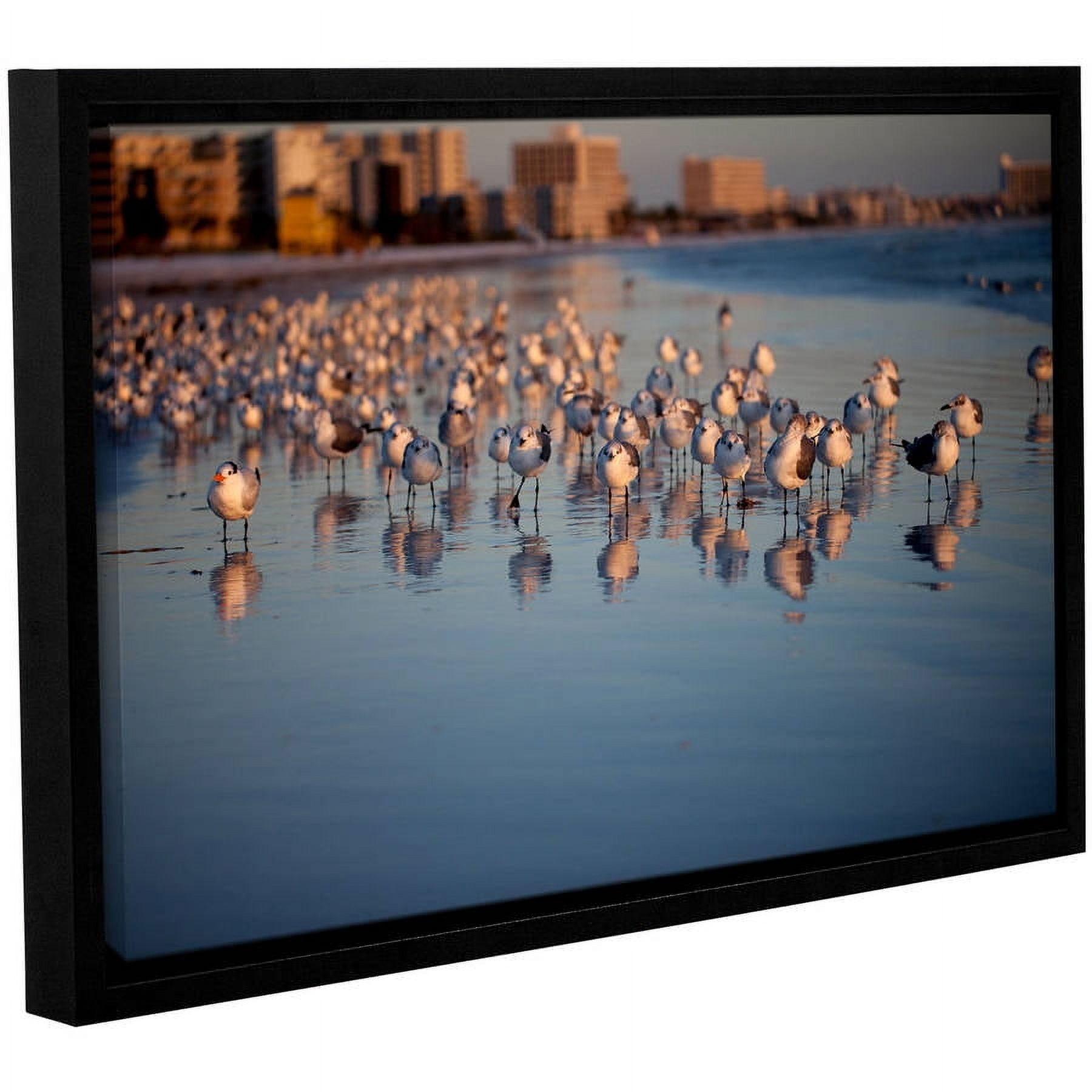 ArtWall Lindsey Janich "Seagulls II" Gallery-Wrapped Floater-Framed Canvas