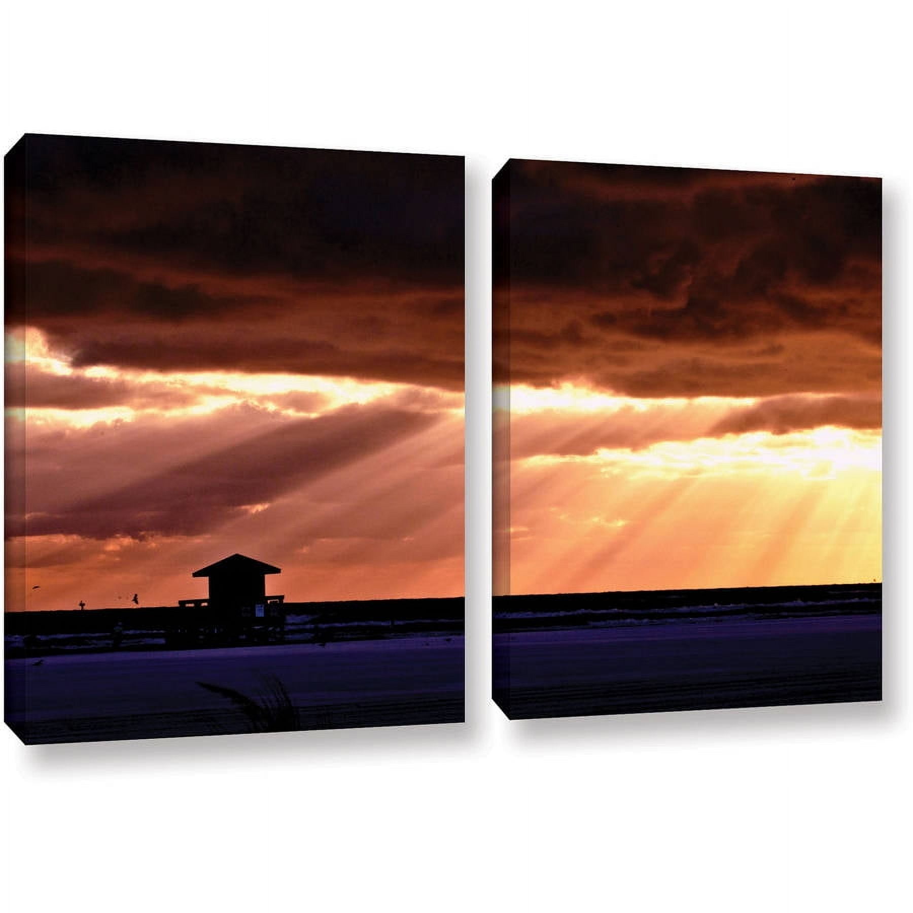 ArtWall Lindsey Janich "Sunset 1" 2-Piece Floater Framed Canvas Set