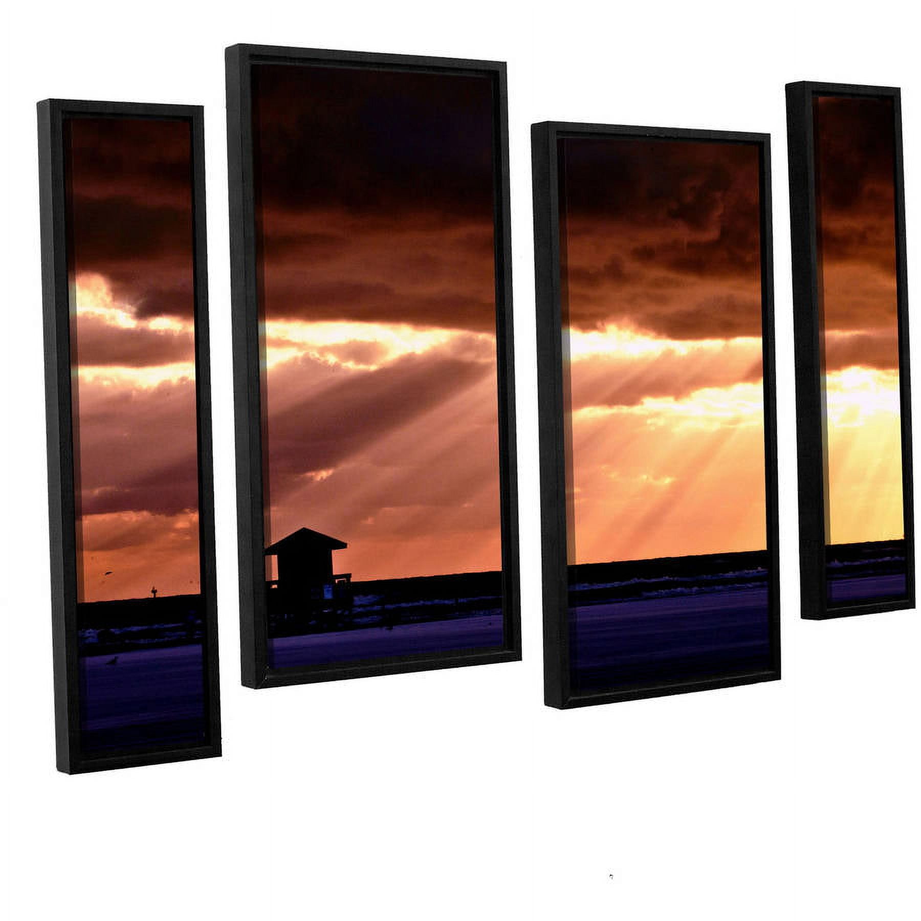 ArtWall Lindsey Janich "Sunset 1" 4-Piece Floater Framed Canvas Staggered Set